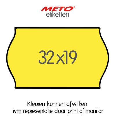 METO Meto Prijsetiketten fluor geel 32x19mm (1000 stuks, min 15 rol)