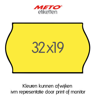 METO Meto Prijsetiketten fluor geel 32x19mm (15x1000 stuks)