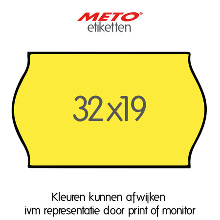 METO Meto Etiquettes de prix fluor jaune 32x19mm (1000 pcs, min 15 rlx)