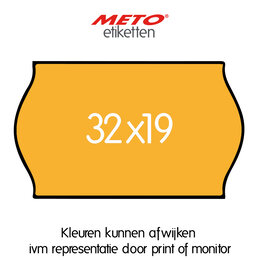 METO Meto Prijsetiketten fluor oranje 32x19mm (1000 stuks, min 15 rol)