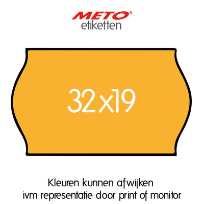 METO Meto Prijsetiketten fluor oranje 32x19mm (1000 stuks, min 15 rol)