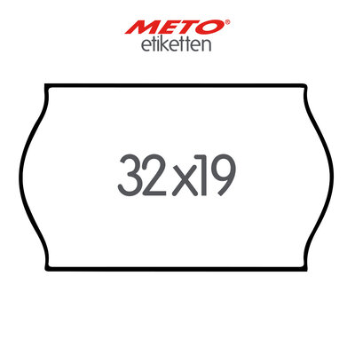 METO Meto Prijsetiketten wit 32x19mm (1000 stuks, min 15 rol)