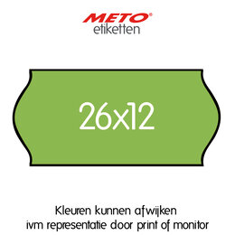 METO Meto Etiquettes de prix vert fluorescent 26x12mm (1500 pcs, min 18 rlx))