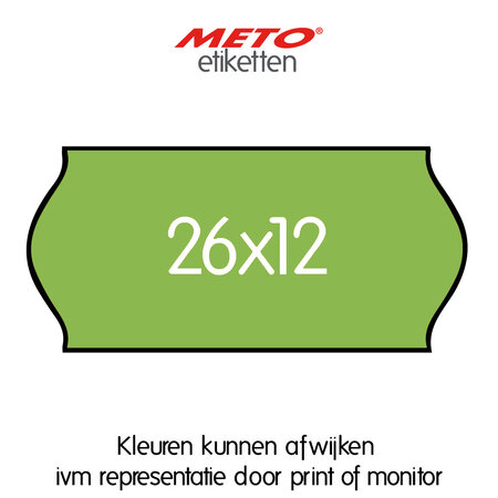 METO Meto Etiquettes de prix vert fluorescent 26x12mm (1500 pcs, min 18 rlx)