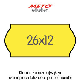 METO Meto Etiquettes de prix fluor jaune 26x12mm (1500 pcs, min 18 rlx)