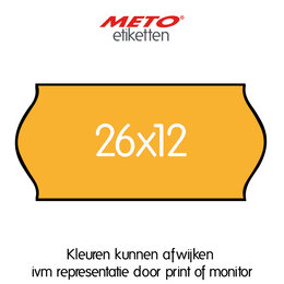 METO Meto Etiquettes de prix fluor orange 26x12mm (1500 pcs, min 18 rlx)
