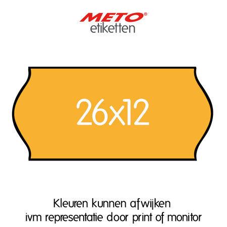 METO Meto Etiquettes de prix fluor orange 26x12mm (1500 pcs, min 18 rlx)