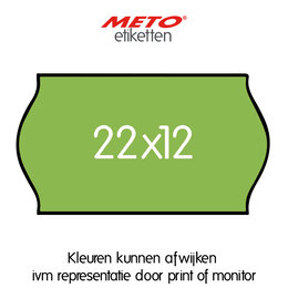 METO Meto Prijsetiketten fluor groen 22x12mm (1500 stuks, min 21 rol)