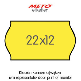 METO Meto Prijsetiketten fluor geel 22x12mm (1500 stuks, min 21 rol)