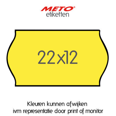 METO Meto Prijsetiketten fluor geel 22x12mm (21x1500 stuks)