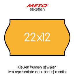 METO Meto Prijsetiketten fluor oranje 22x12mm (1500 stuks, min 21 rol)