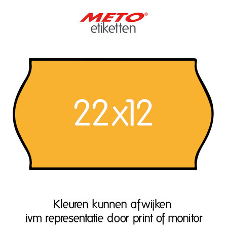 METO Meto Prijsetiketten fluor oranje 22x12mm (21x1500 stuks)