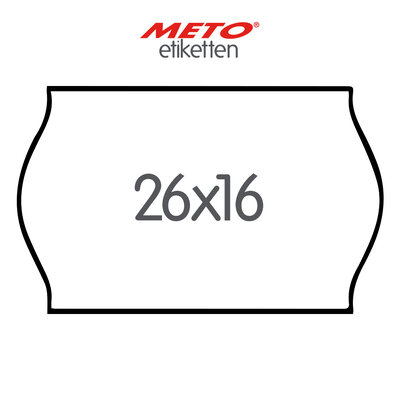 METO Meto Prijsetiketten wit 26x16mm (1200 stuks, min 18 rol)