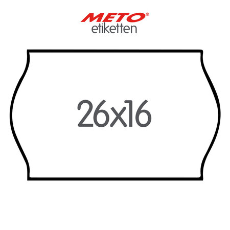 METO Meto Prijsetiketten wit 26x16mm (1200 stuks, min 18 rol)