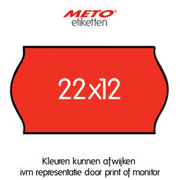 METO Meto Etiquettes de prix rouge fluorescent 22x12mm (1500 pcs, min 21 rlx))