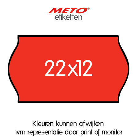 METO Meto Etiquettes de prix rouge fluorescent 22x12mm (1500 pcs, min 21 rlx)