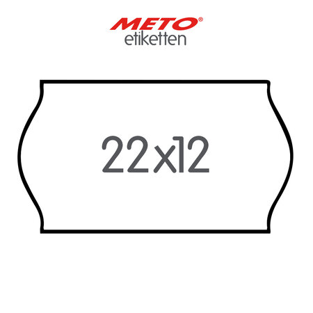 METO Meto Prijsetiketten wit 22x12mm (1500 stuks, min 21 rol)