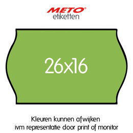 METO Meto Prijsetiketten fluor groen 26x16mm (1200 stuks, min 18 rol))