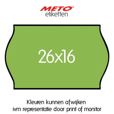 METO Meto Etiquettes de prix vert fluor 26x16mm (1200 pcs, min 18 rlx)