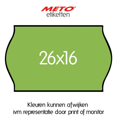 METO Meto Prijsetiketten fluor groen 26x16mm (1200 stuks, min 18 rol))