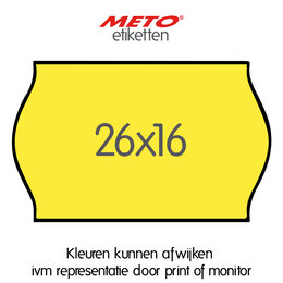 METO Meto Etiquettes de prix fluor jaune  26x16mm (1200 pcs, min 18 rlx)