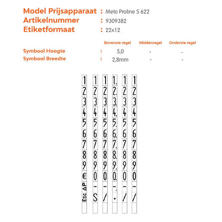 METO Prijsapparaat ProLine S 622 ML