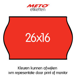 METO Meto Etiquettes de prix rouge fluorescent 26x16mm (1200 pcs, min 18 rlx)