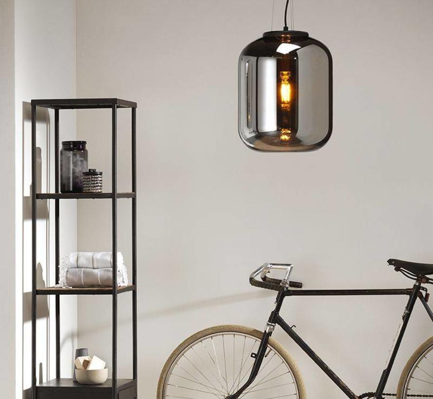 Hanglamp Bliss zwart smoke glas