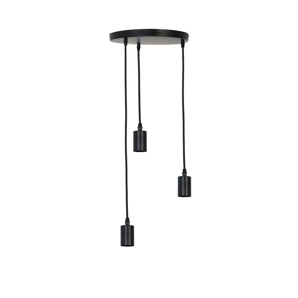 eindeloos Modieus aluminium Hanglamp Brandon 3-Lichts Zwart pendel lamp - DMQ
