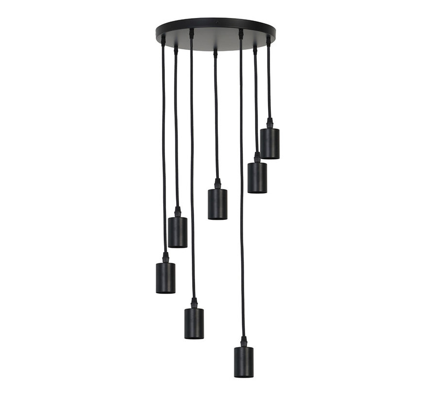 Hanglamp Brandon 7-lichts Zwart