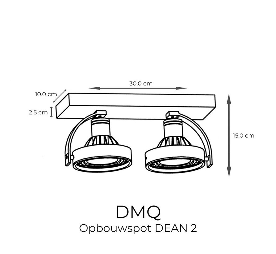 Opbouwspot Dean 2 Zwart Dim to Warm