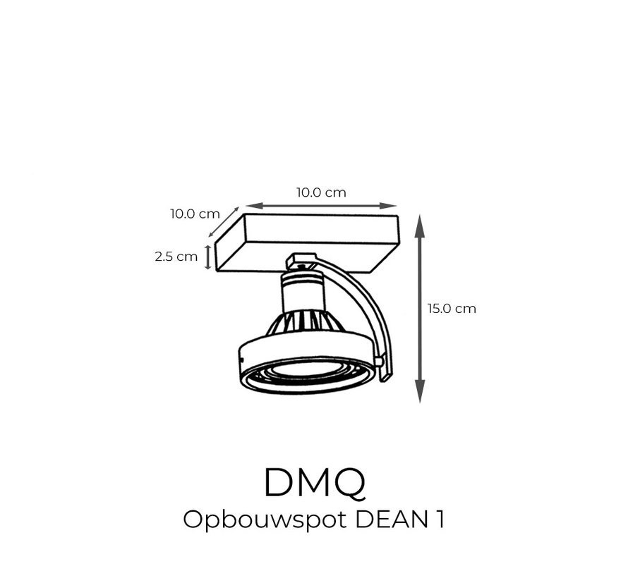 Opbouwspot Dean 1 Zwart