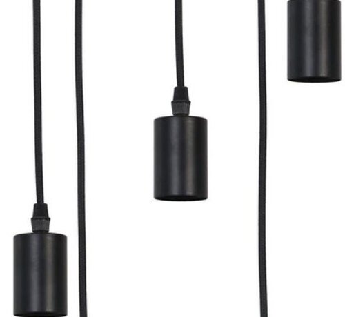 DMQ Light & Living Brandon Pendel Hanglamp - Mat Zwart - 5L - Ø35 x 117,5cm