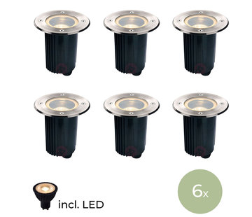 DMQ DMQ  Grondspot IP67 - Set van 6 stuks incl LED