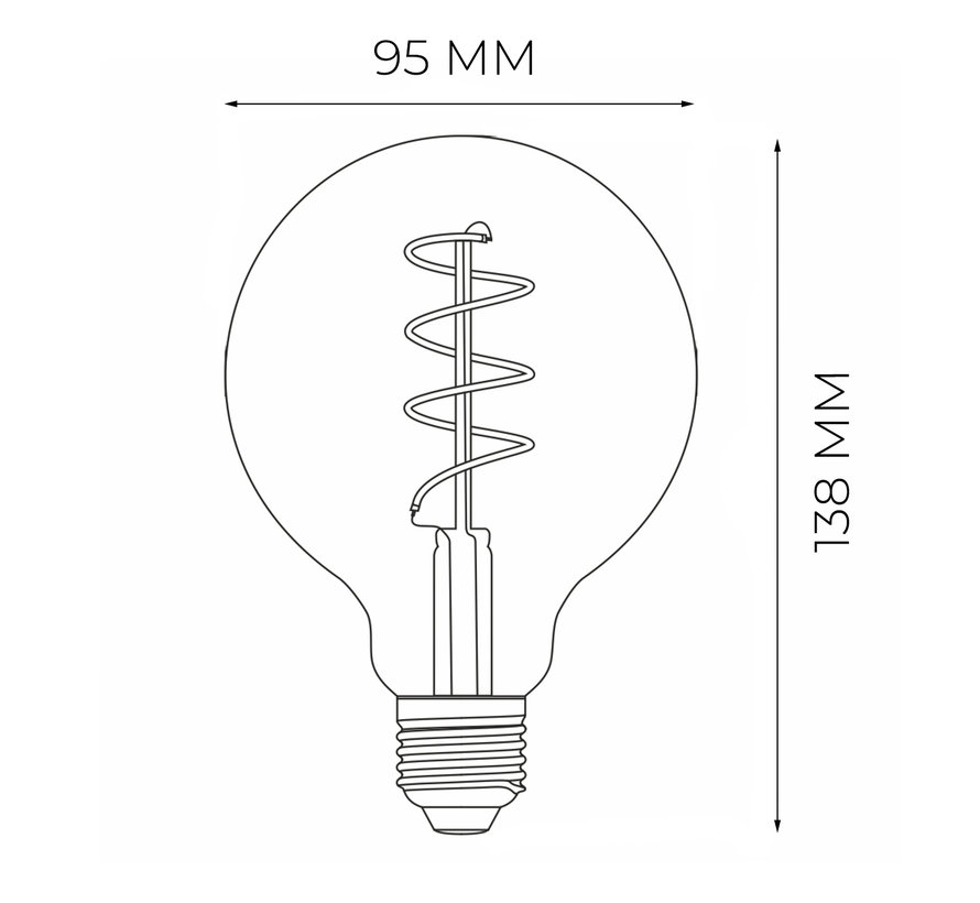 DMQ Filament LED Lamp G95 5W - Dimbaar