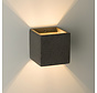 Wandlamp Macon Zwart Sandstone