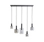 Hanglamp 5L LEKAR Smoke Glas