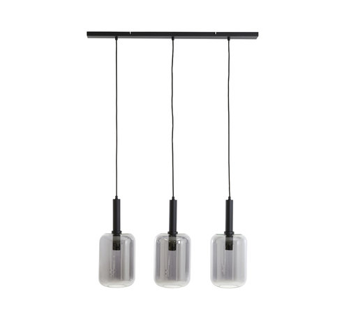 Light & Living Hanglamp 3L LEKAR Smoke Glas