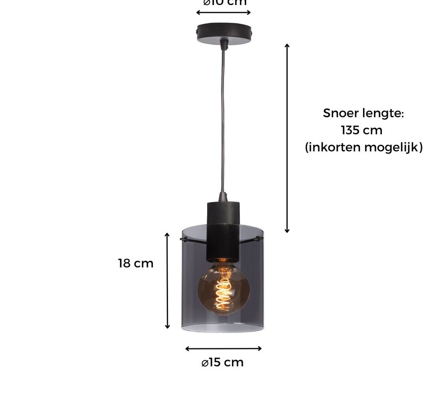 DMQ Elmira Hanglamp Smoke Glass