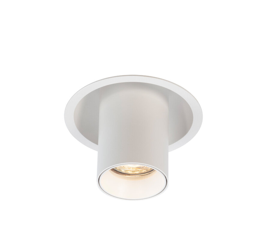 Plafondspot Elmont Inbouwspot Verdiept – Rond - Richtbare Tube - Zwart of Wit