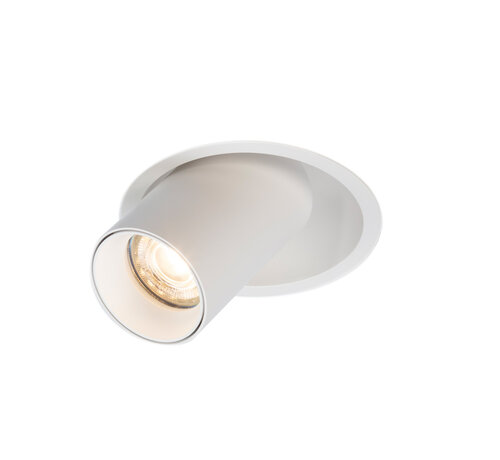 DMQ Plafondspot Elmont Inbouwspot Verdiept – Rond - Richtbare Tube - Zwart of Wit