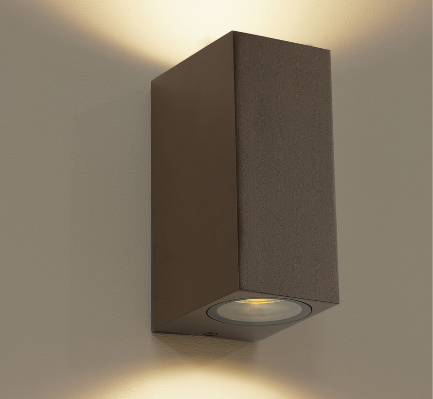 Wandlamp buiten Delmont 2 Mat Brons