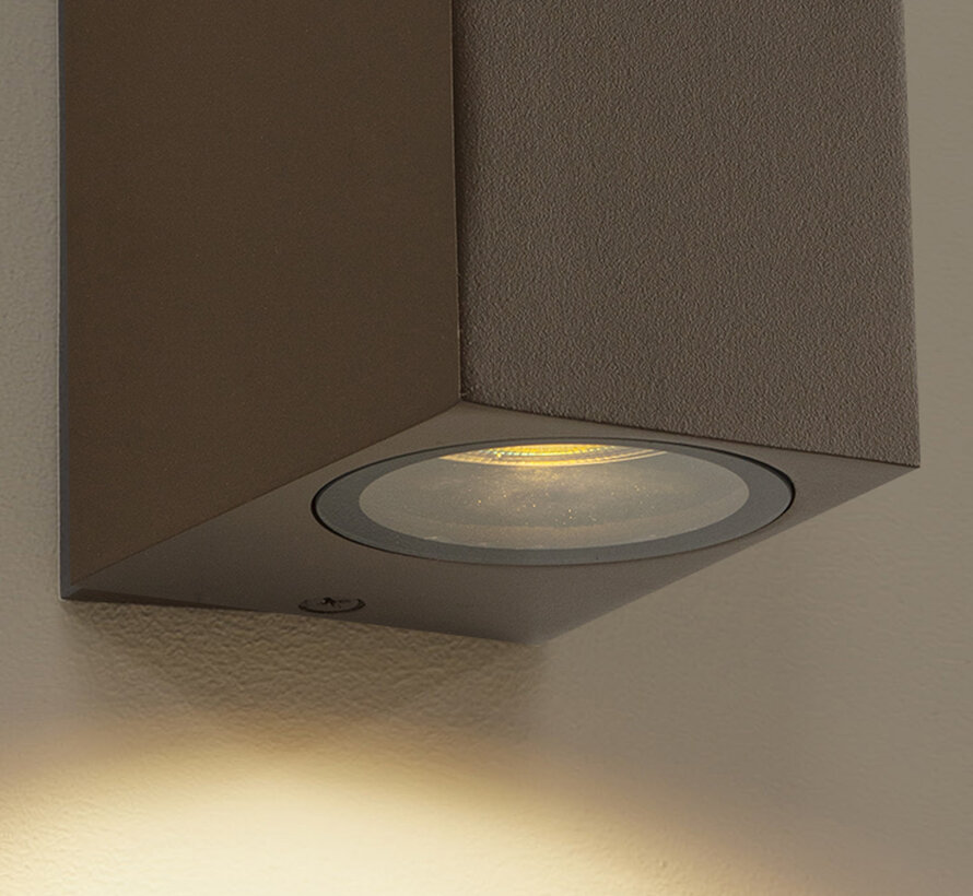 Wandlamp buiten Delmont 2 Mat Brons