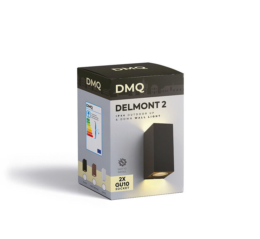 Wandlamp buiten Delmont 2 Zwart