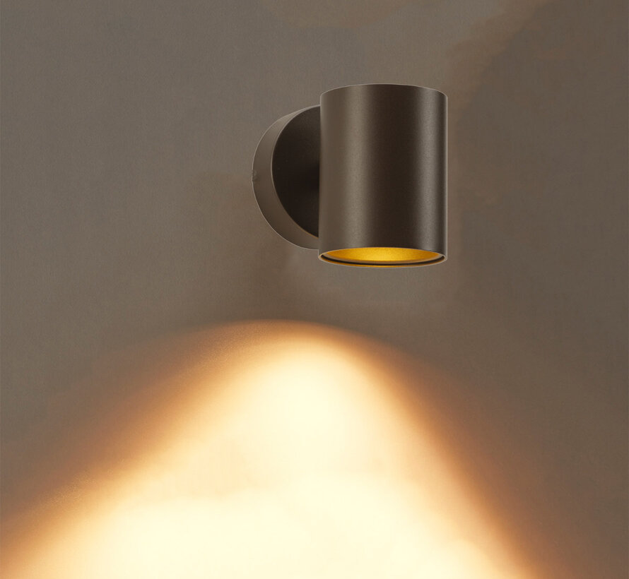 Wandlamp Elmont 1 Mat Brons Rond