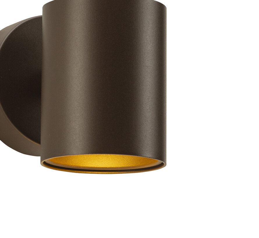 Wandlamp Elmont 1 Mat Brons Rond