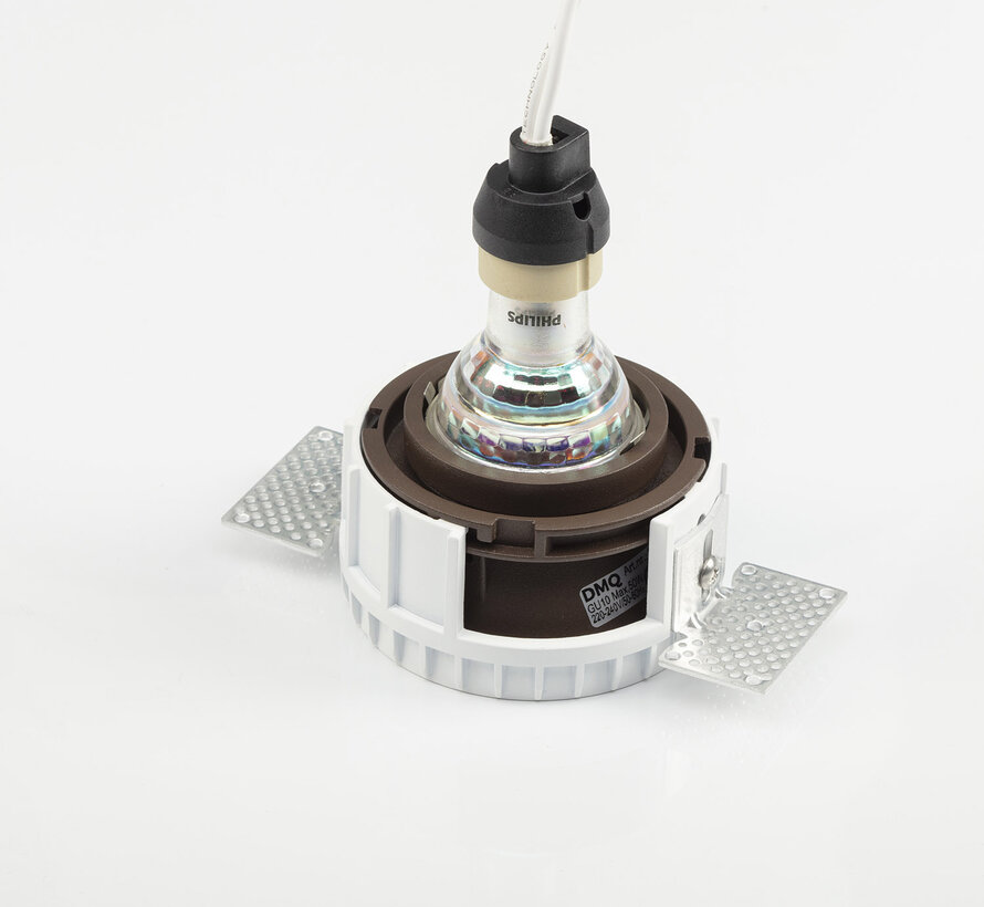 Trimless inbouwspot GU10 Moon 1 Rond - Mat brons