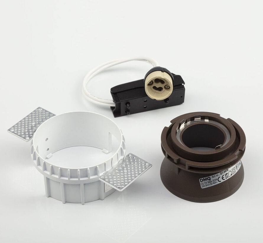 Trimless inbouwspot GU10 Moon 1 Rond - Mat brons