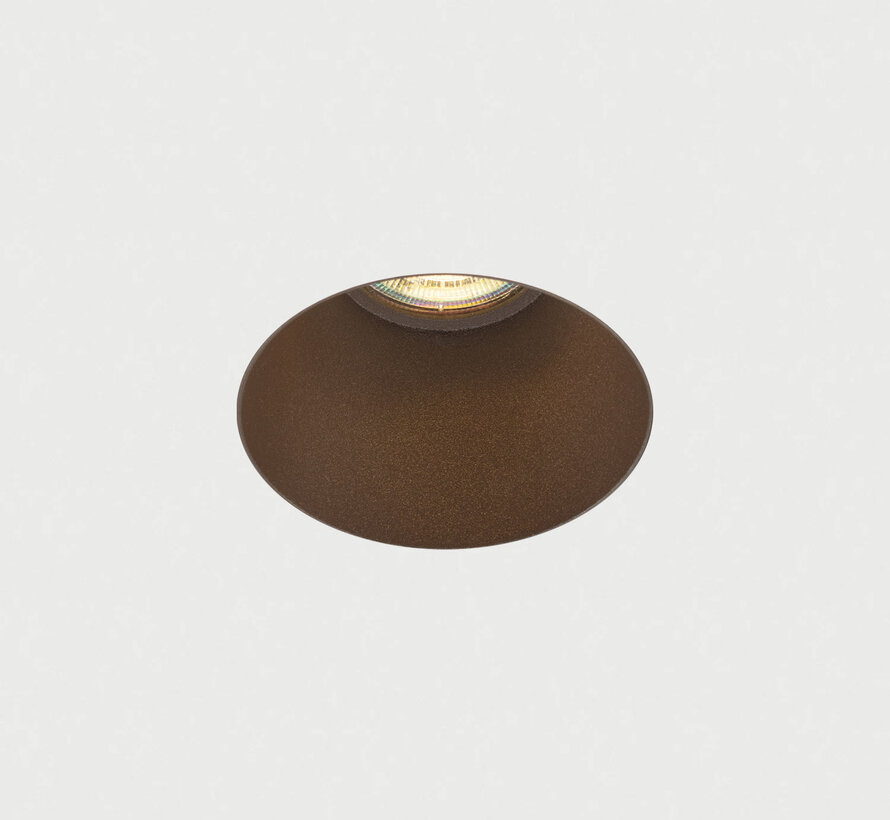 Trimless inbouwspot GU10 Moon 1 Rond - Mat brons