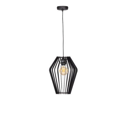 DMQ Duro Hanglamp Zwart – Lamellen Design Ø35 cm – E27